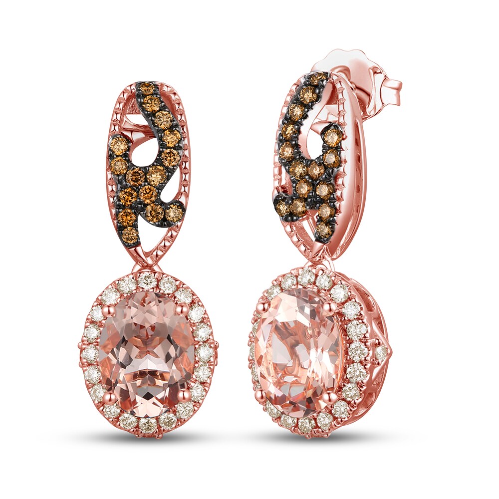 Le Vian Natural Morganite Earrings 1/2 ct tw Diamonds 14K Strawberry Gold srKLNg04
