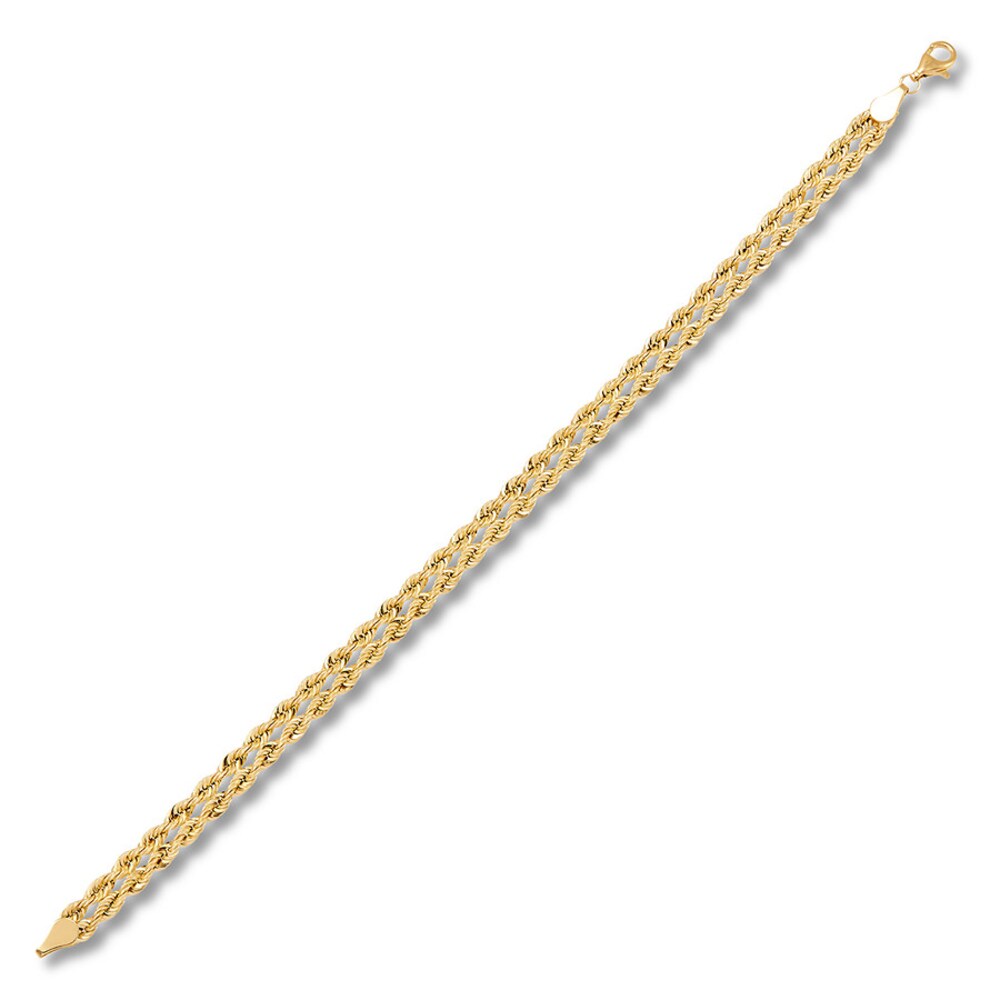Rope Chain Bracelet 10K Yellow Gold 7.25" ss5PyGL7