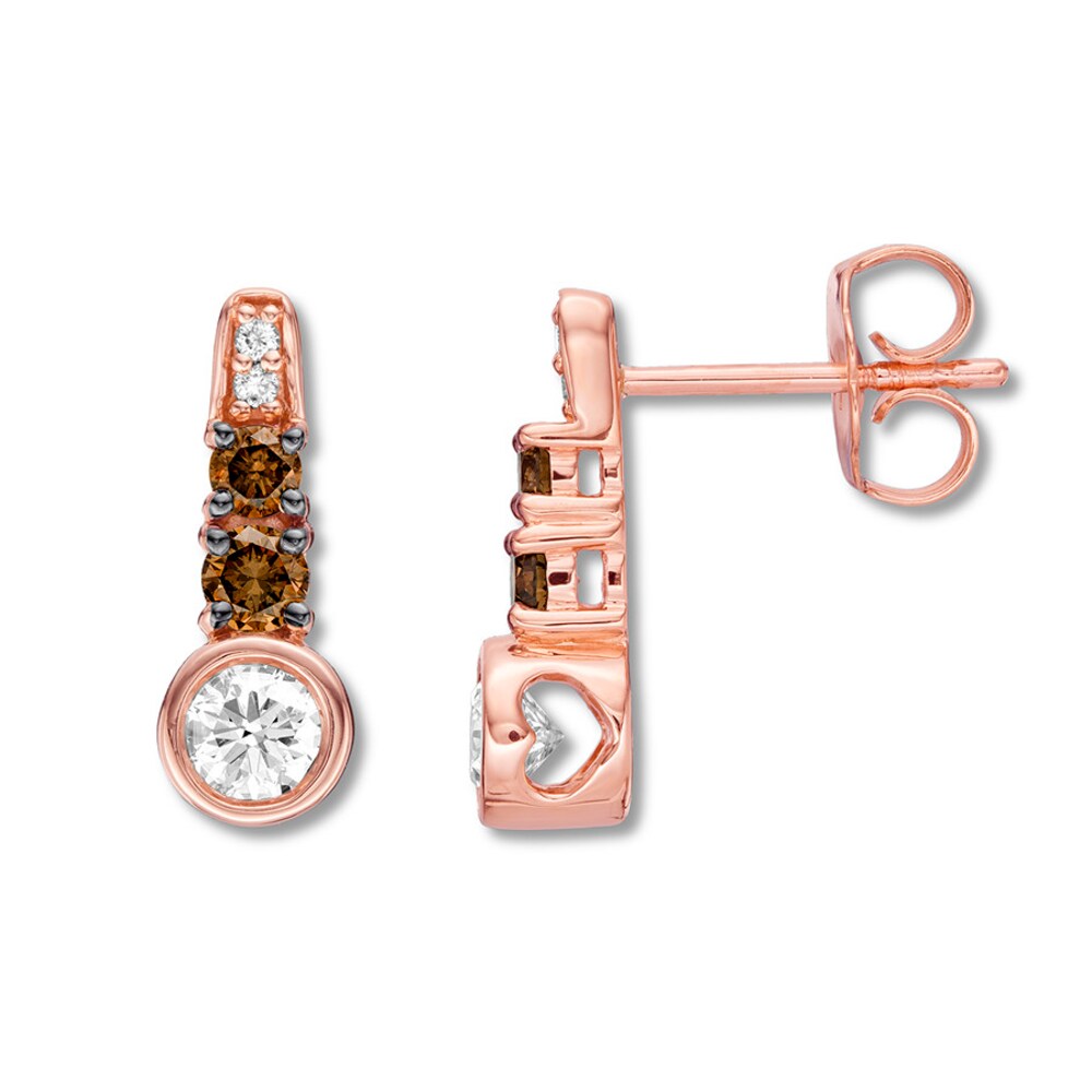 Le Vian Diamond Earrings 5/8 cttw Bezel-set 14K Strawberry Gold t2WLNZce