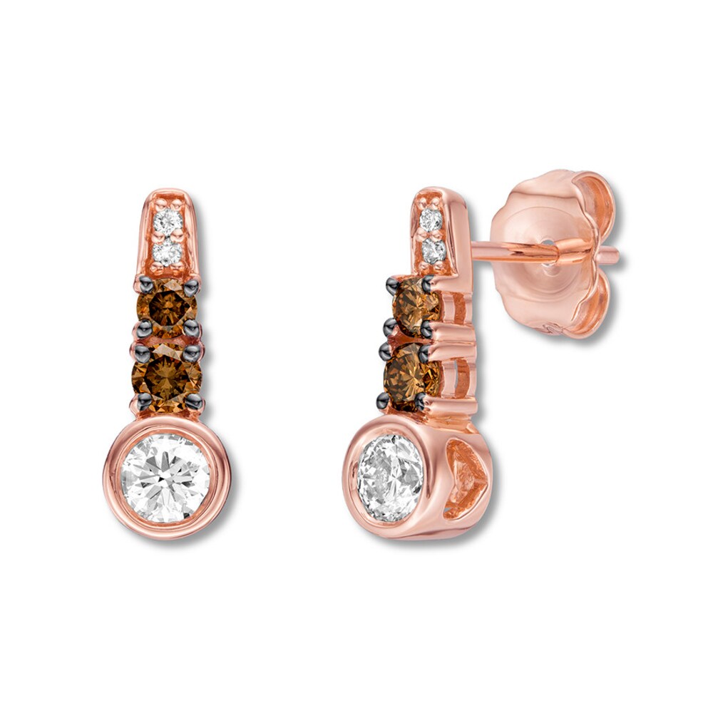 Le Vian Diamond Earrings 5/8 cttw Bezel-set 14K Strawberry Gold t2WLNZce