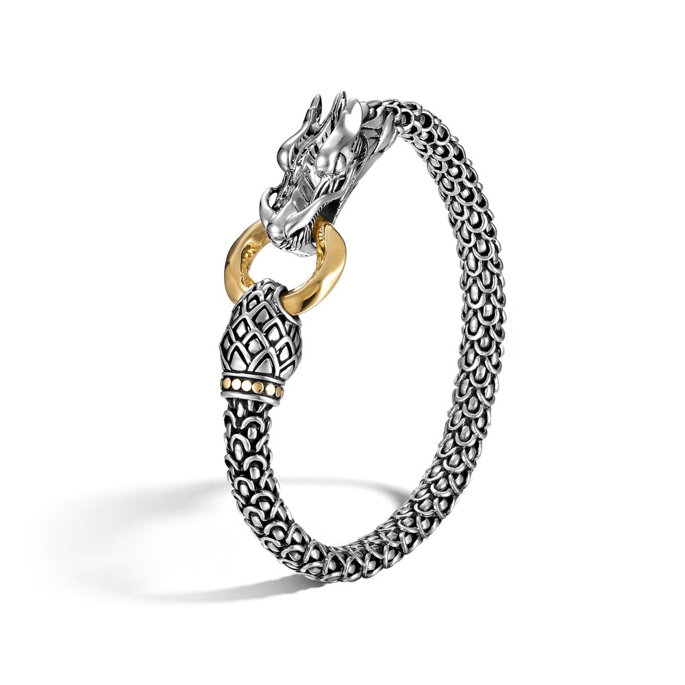 John Hardy Legends Naga 6MM Station Bracelet in Silver and 18K Gold, Medium t3jsHmIw