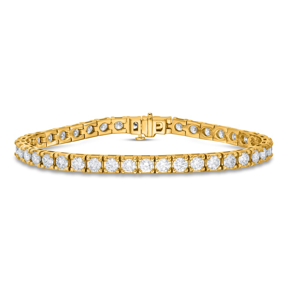 Lab-Created Diamond Tennis Bracelet 8 ct tw Round 14K Yellow Gold tA5XzHXc