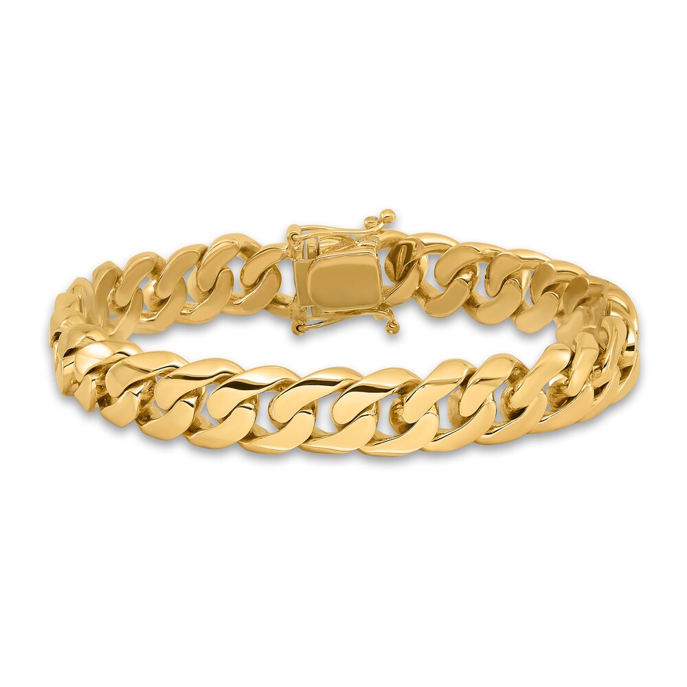 Men's Curb Chain Bracelet 14K Yellow Gold 10.8mm tNpoWvkk