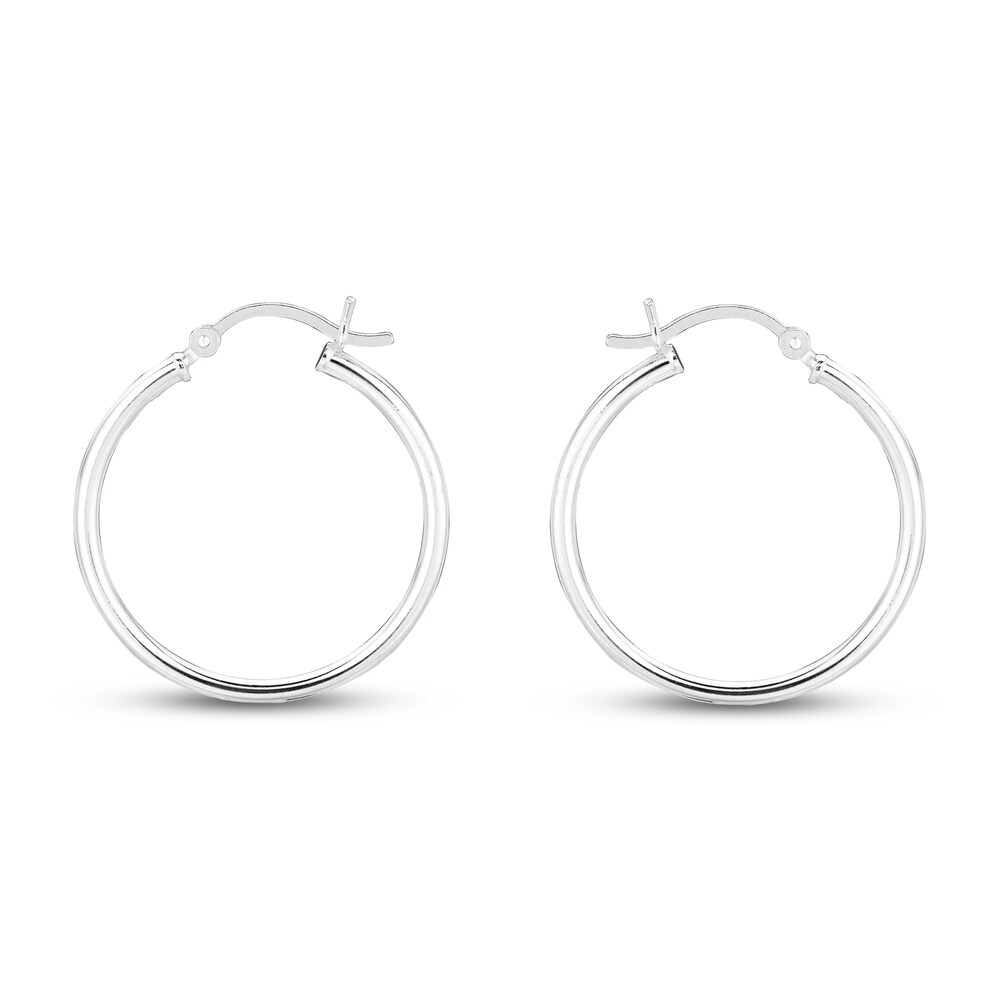 Hoop Earrings Sterling Silver 25mm tUL3t115