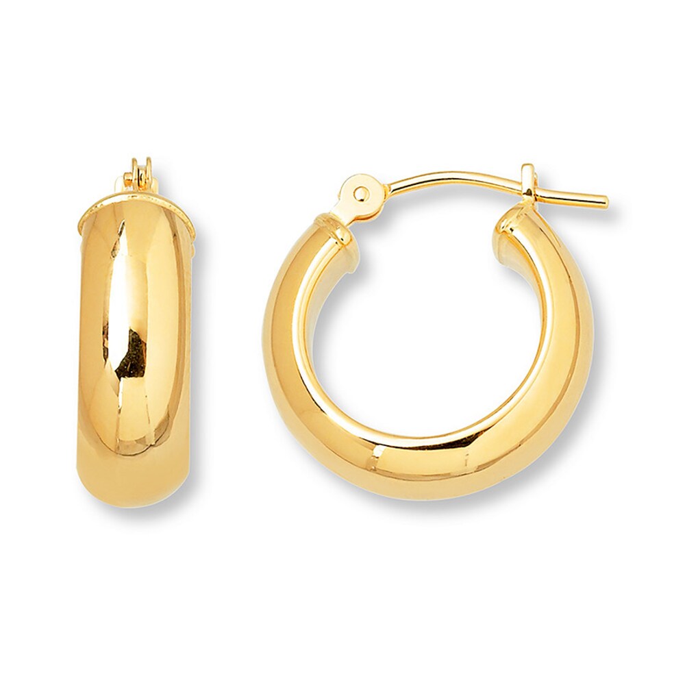 Hoop Earrings 14K Yellow Gold 15mm tUoIYY9C