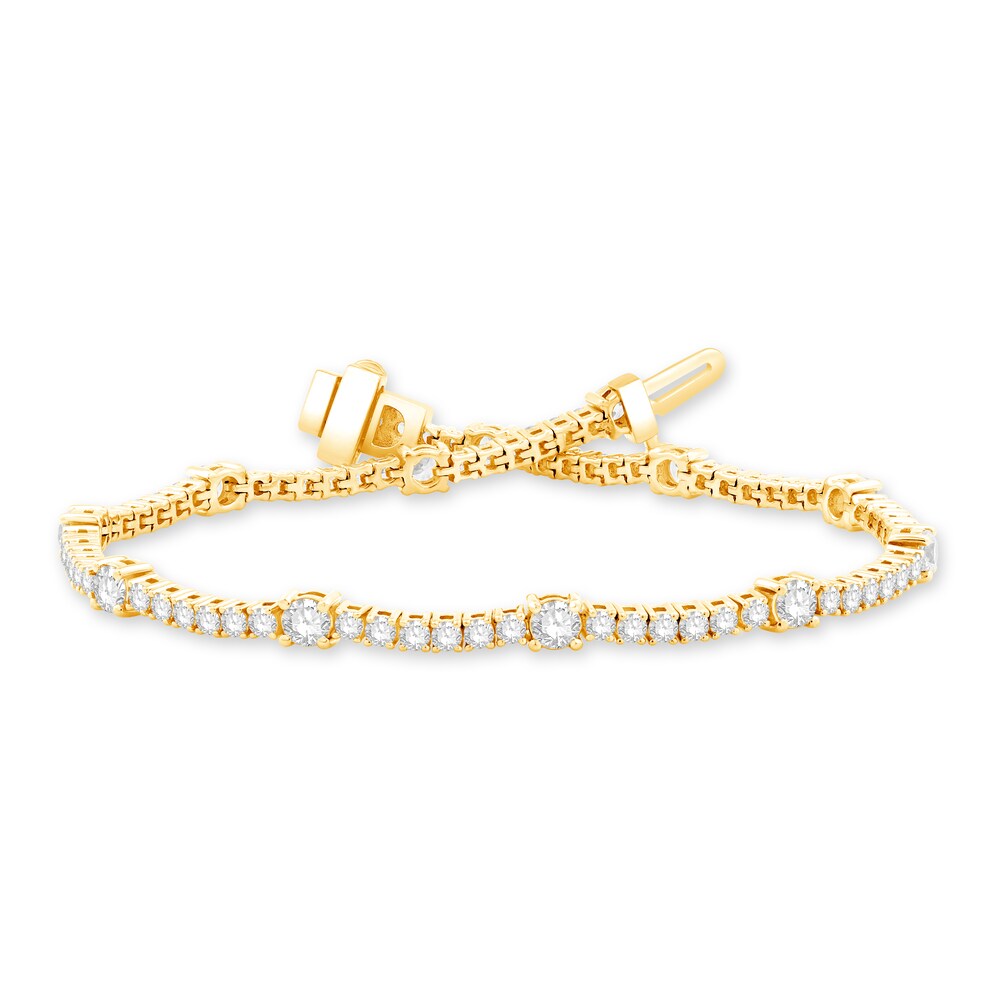 Diamond Tennis Bracelet 3 ct tw Round 14K Yellow Gold tbPfV2E5