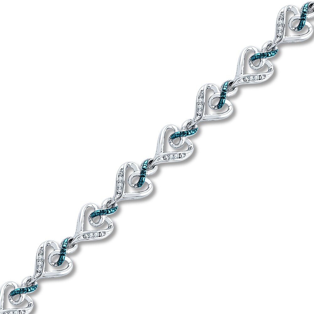 Diamond Infinity Bracelet 1/5 ct tw Blue/White Sterling Silver tpD05gKv
