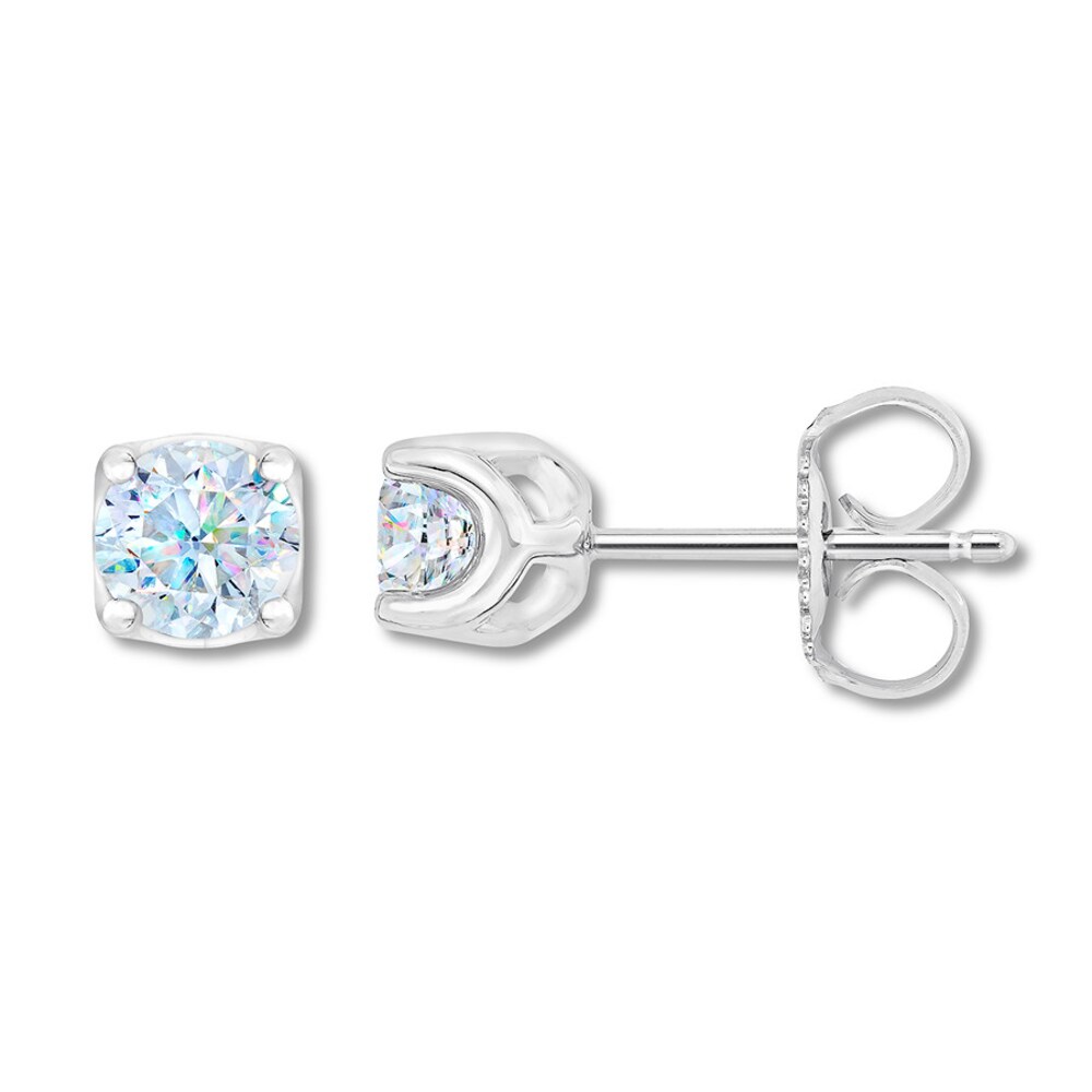 THE LEO First Light Diamond Solitaire Earrings 1 ct tw 14K White Gold (I1/I) tre1L8xd