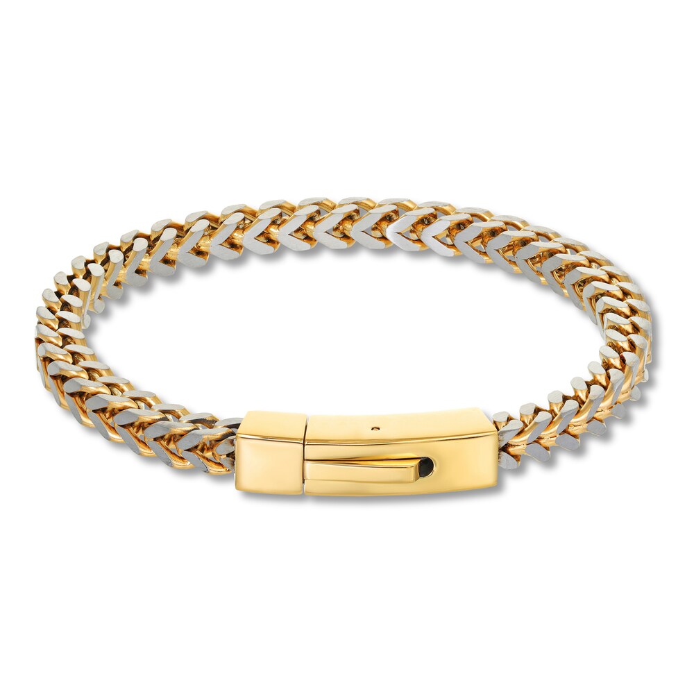 Foxtail Chain Bracelet Two-Tone Stainless Steel 9" tsOuYYd8