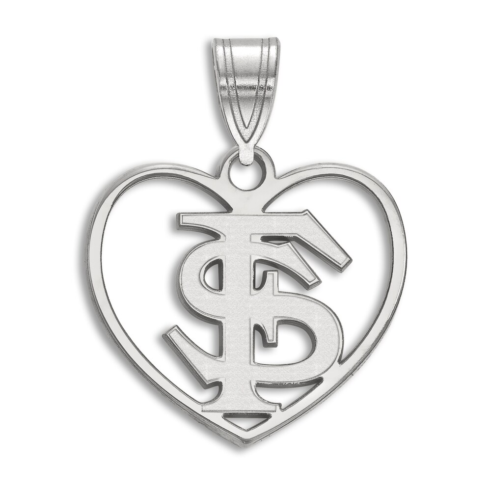 Florida State University Heart Necklace Charm Sterling Silver ttJPGihi