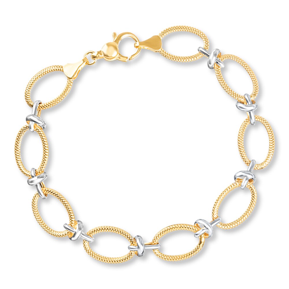 Link Bracelet 14K Two-Tone Gold 8" Length tuyluIaX