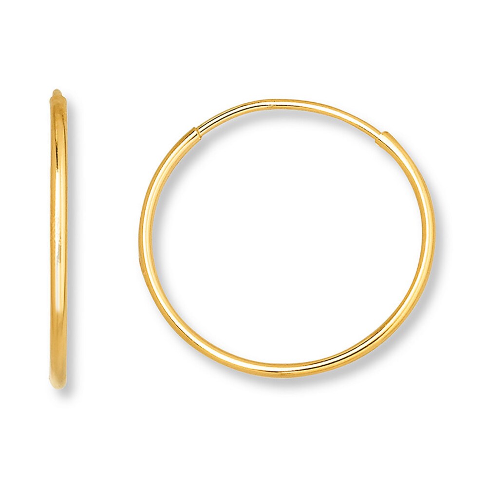 Endless Hoop Earrings 14K Yellow Gold 14mm twrh7nwi