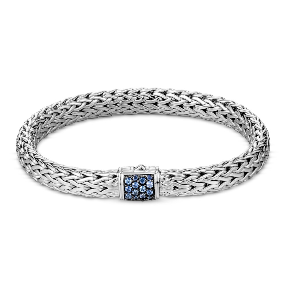 John Hardy Classic Chain Bracelet Blue Sapphire Sterling Silver 7.5" u4cH23Bo