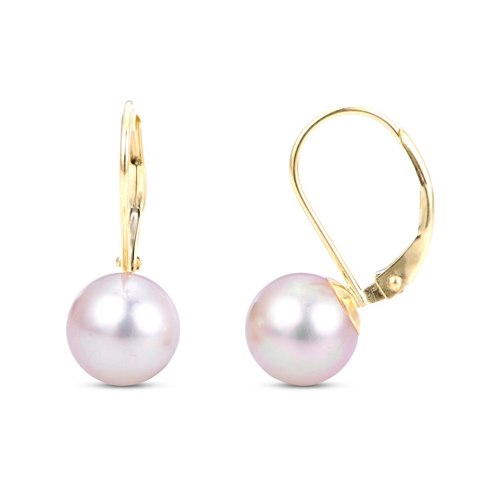 Cultured Akoya Pearl Drop Earrings 14K Yellow Gold uWGs9bkT