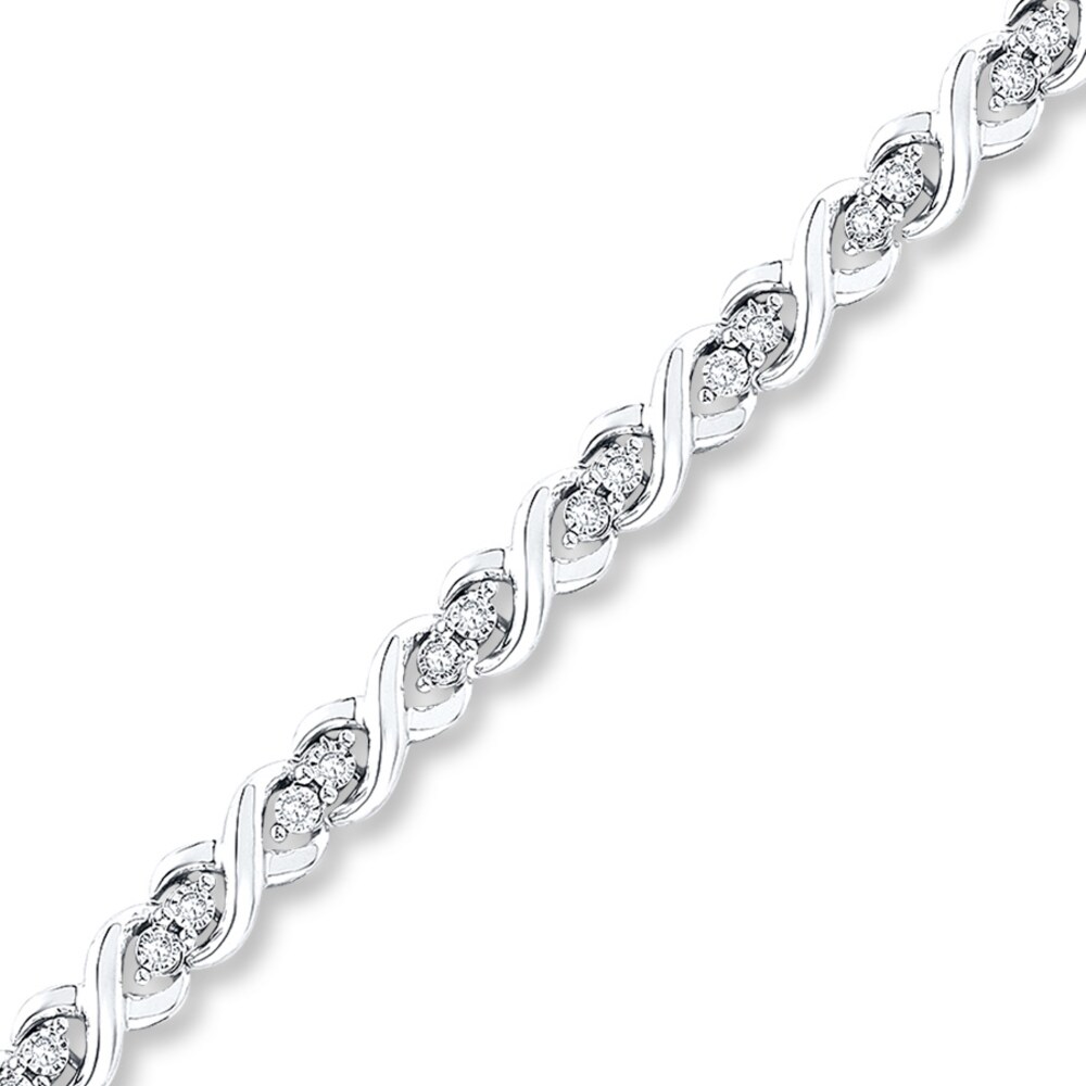 Diamond Infinity Bracelet 1/4 ct tw Round-cut Sterling Silver uWZj7oNS