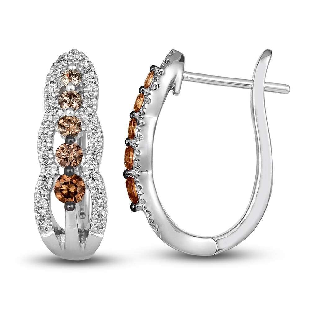 Le Vian Diamond Hoop Earrings 5/8 ct tw Round Platinum ue2YPjj2