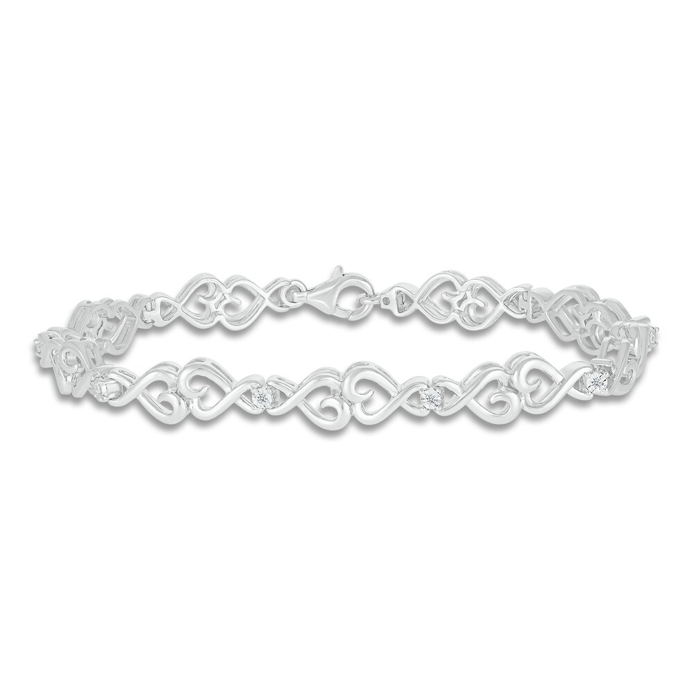 Diamond Bracelet 1/10 ct tw Round-cut Sterling Silver ue5UUt0f