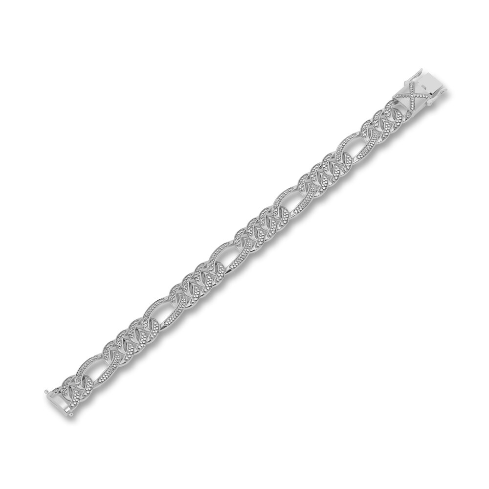 Men\'s Diamond Bracelet 3 ct tw Round 10K White Gold 8.5\" upaoDAkr