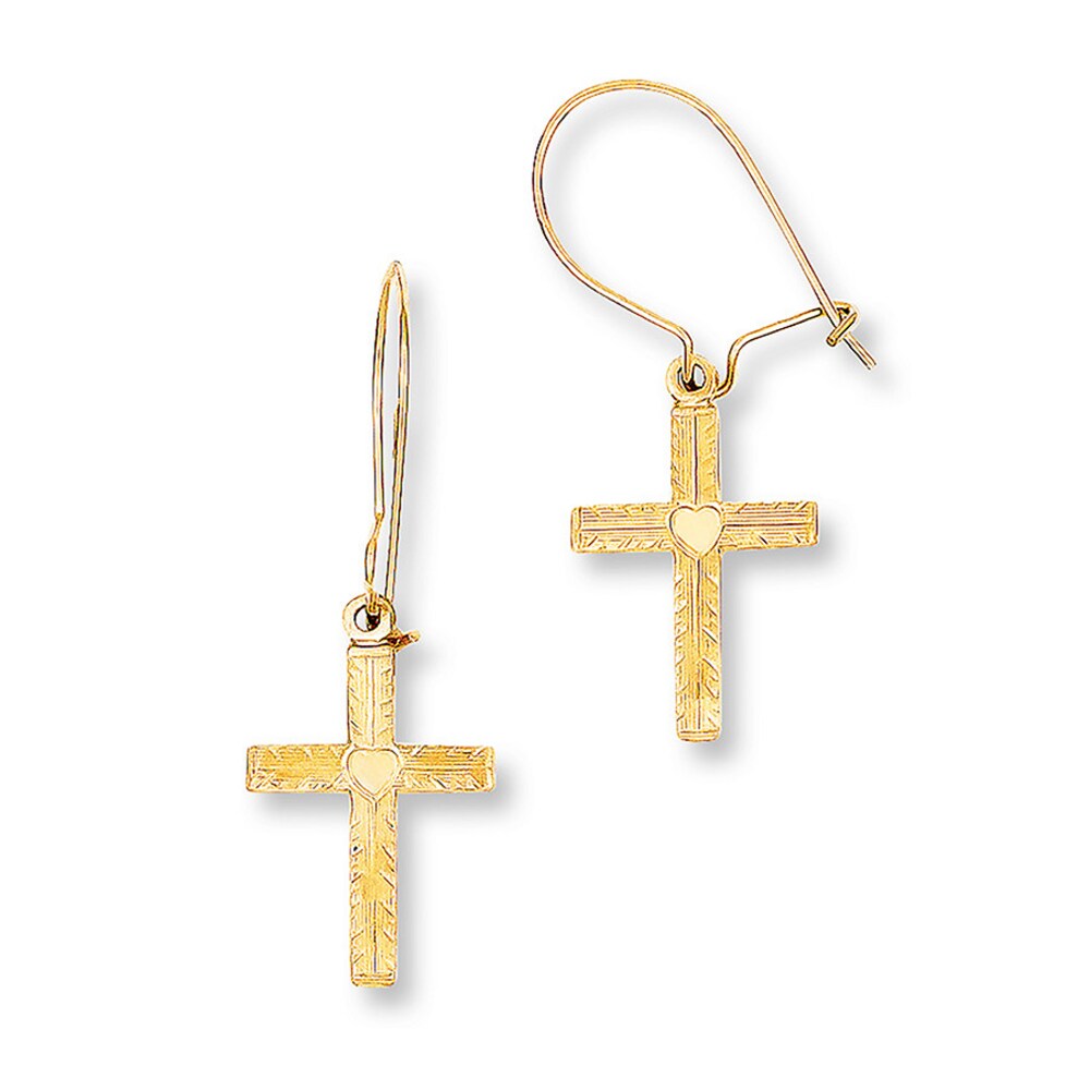 Cross Earrings 14K Yellow Gold upnsAGuU