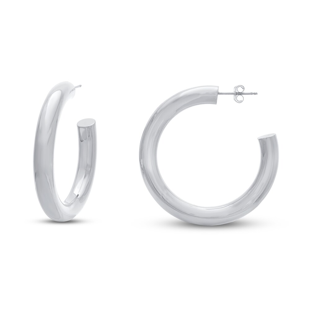 Open Hoop Earrings 14K White Gold uv1en7uA