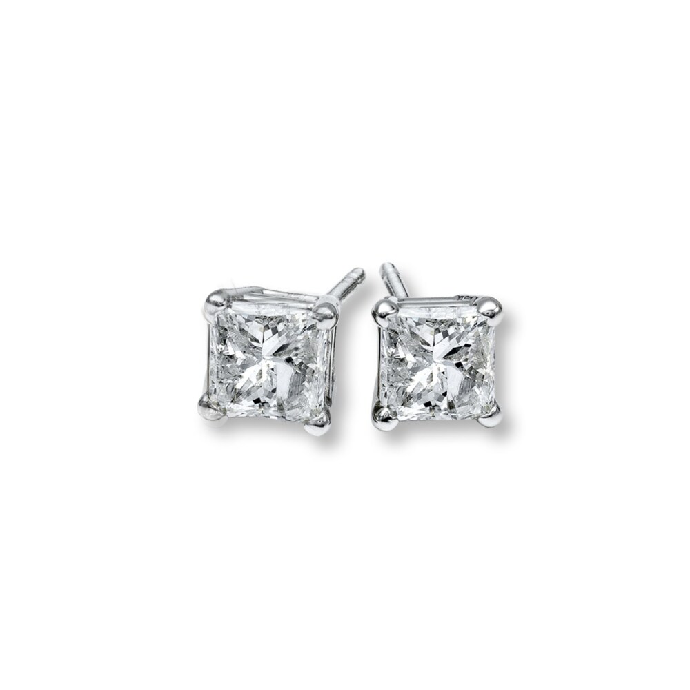 Diamond Earrings 3/4 ct tw Princess-cut 14K White Gold (I2/I) uwWap85p