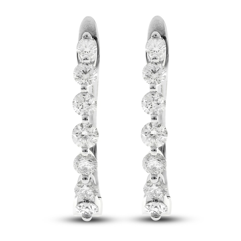 Diamond Earrings 7/8 ct tw Round 14K White Gold v082V6JH