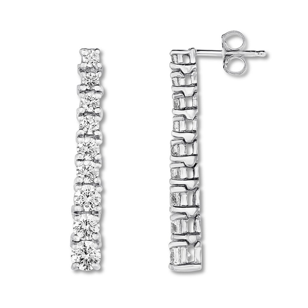 Diamond Earrings 1-5/8 ct tw Round-cut 14K White Gold v3c3OiNT