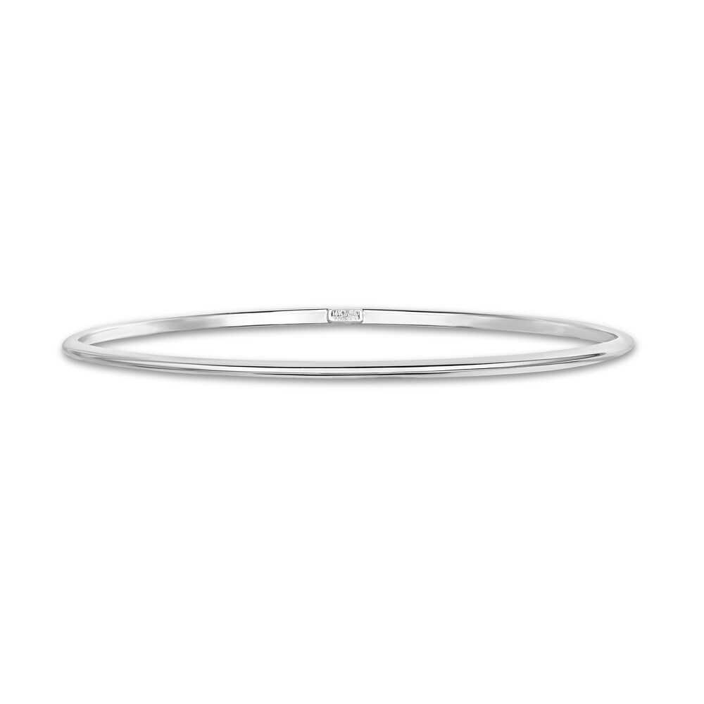 Stackable Bangle Bracelet 14K White Gold 8" vBqOphKx