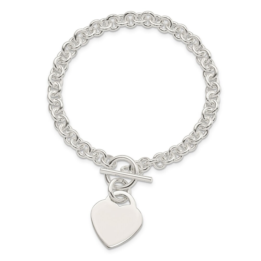 Engravable Heart Bracelet Sterling Silver vSbBHCaI