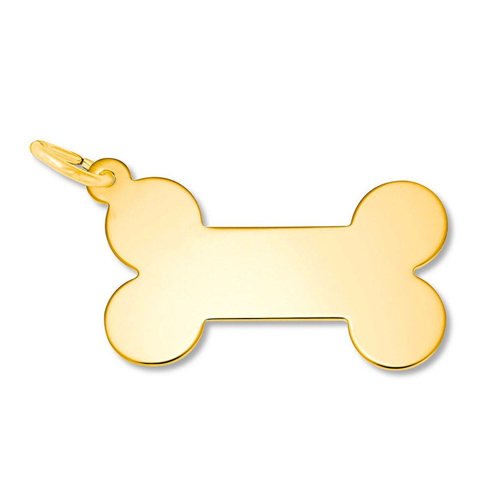 Dog Bone Charm 14K Yellow Gold vWkMruiN
