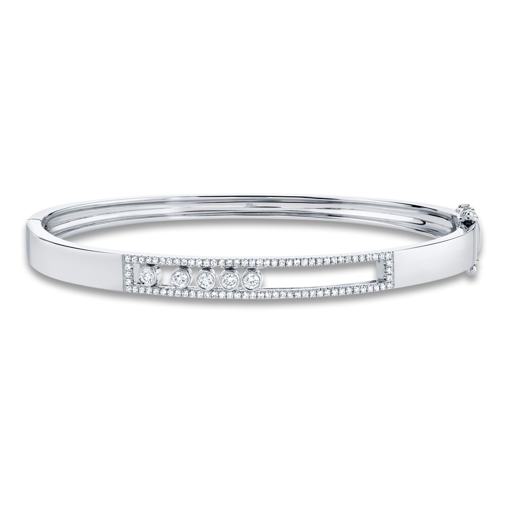 Shy Creation Diamond Bangle Bracelet 3/8 ct tw Round 14K White Gold SC55005389ZS vXfzEBng