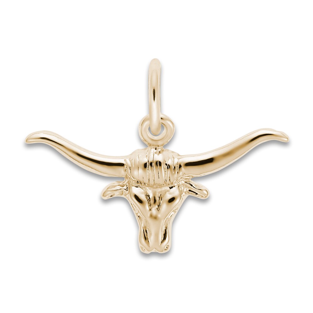 Steer Head Charm 14K Yellow Gold vXoPsaiA