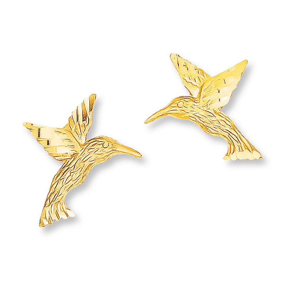 Hummingbird Earrings 14K Yellow Gold vYZ1Bmz3