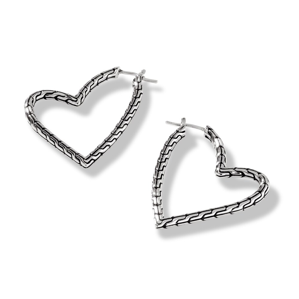 John Hardy Classic Chain Heart Hoop Earrings Sterling Silver vdSfjZaF