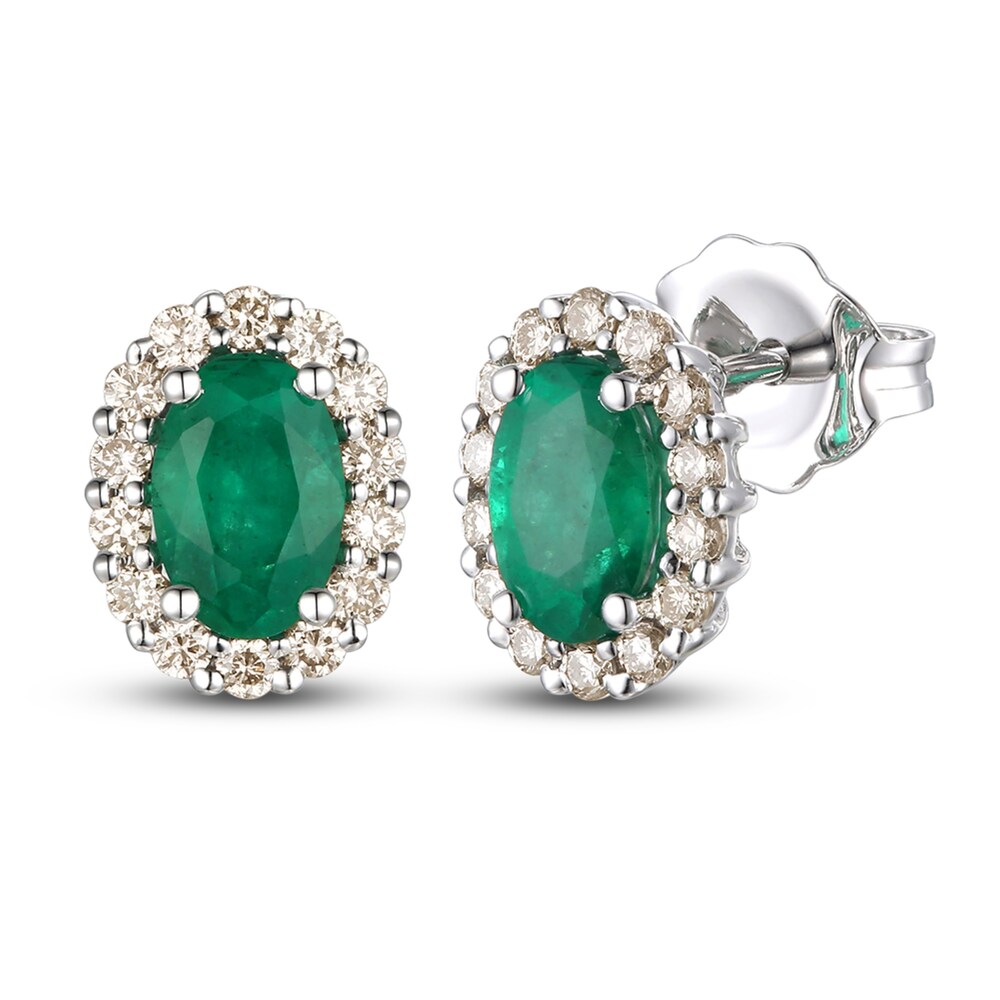 Le Vian Natural Emerald Earrings 1/4 ct tw Diamonds 14K Vanilla Gold veuE7AtY