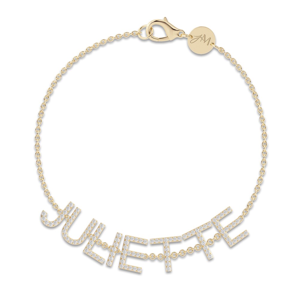 Juliette Maison Diamond Station Name Bracelet 1-1/8 ct tw Round 10K Yellow Gold vgMU5udd [vgMU5udd]