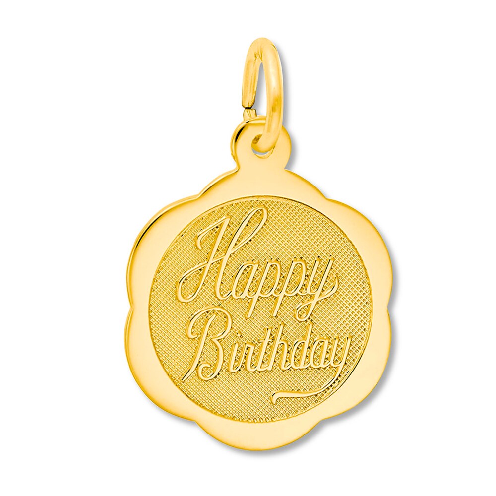 Happy Birthday Charm 14K Yellow Gold vgWs4NVl