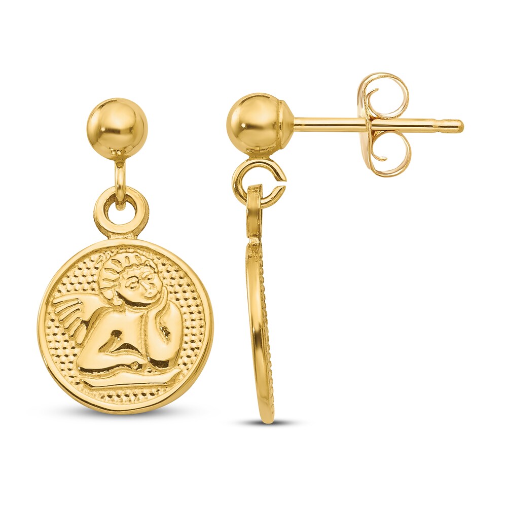 Raphael Angel Stud Earrings 14K Yellow Gold vlIVXUFd