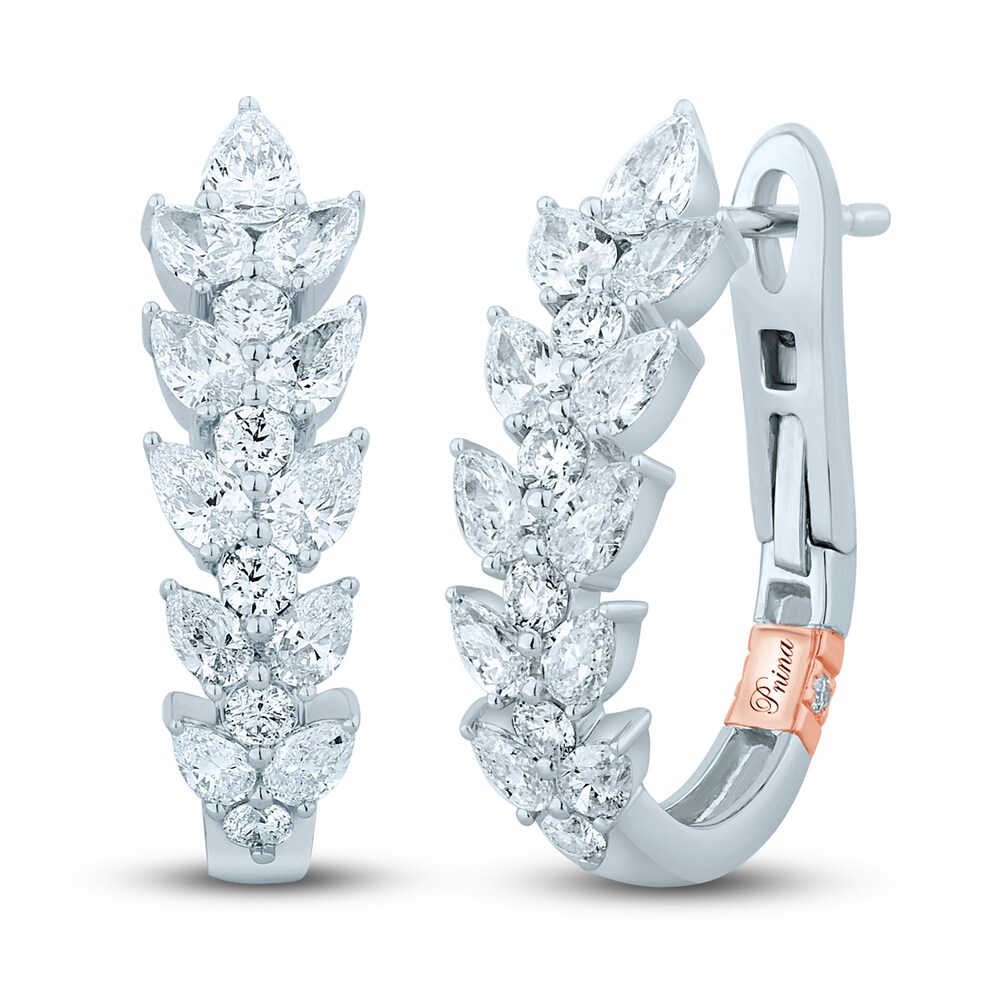Pnina Tornai Diamond Hoop Earrings 1-1/2 ct tw Round 14K White Gold vmlWA0C4