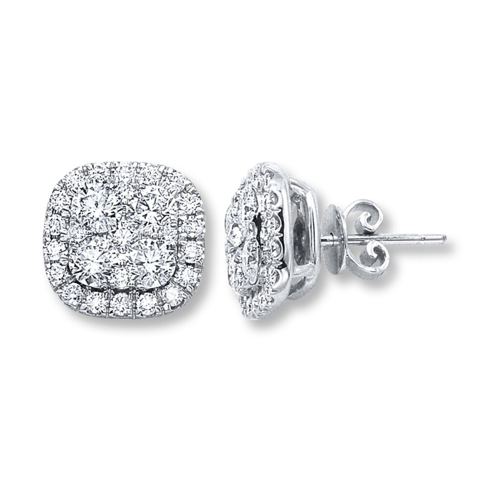 Diamond Earrings 2 ct tw Round-cut 14K White Gold 11mm (I/2) vufwe7Jg