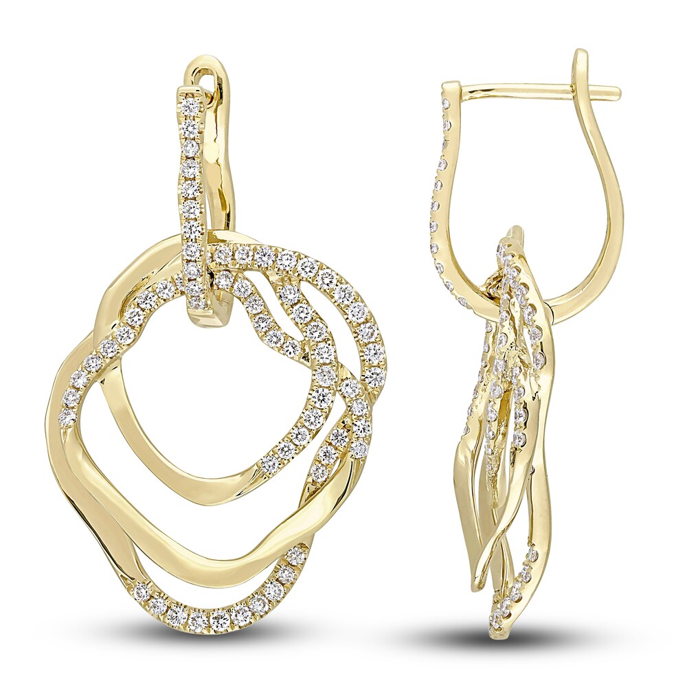 Diamond Earrings 1 ct tw Round 14K Yellow Gold vwulr8si