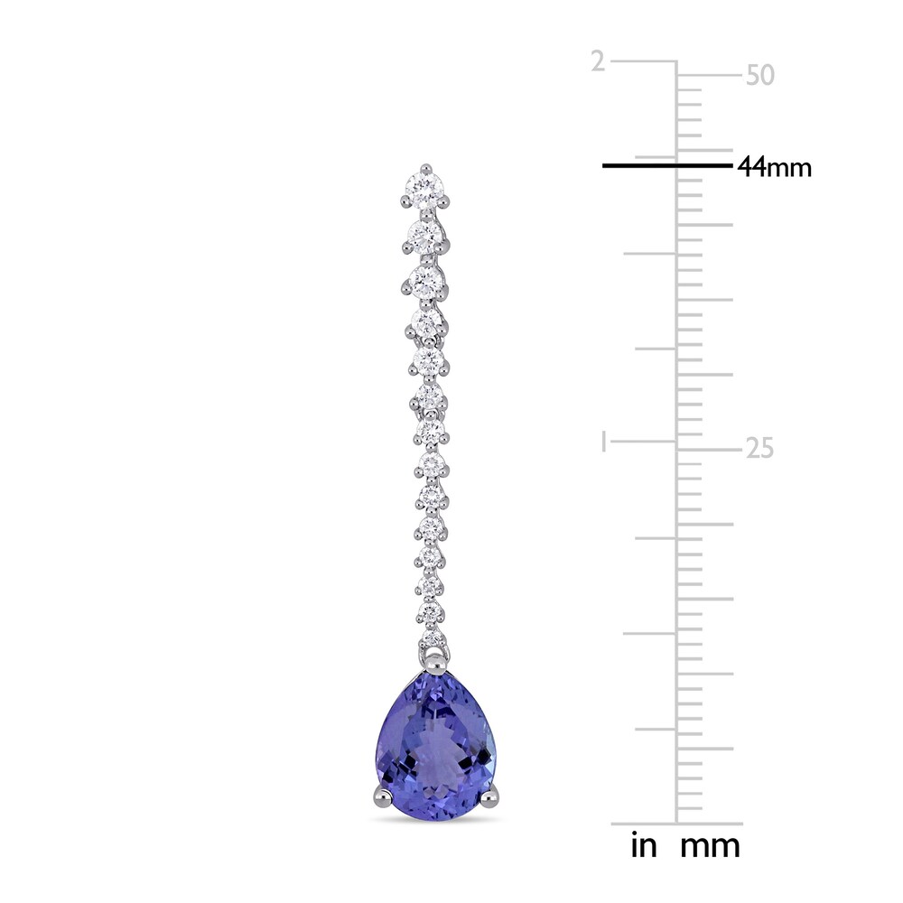 Natural Tanzanite Drop Earrings 3/4 ct tw Round 14K White Gold vzi4ORL4