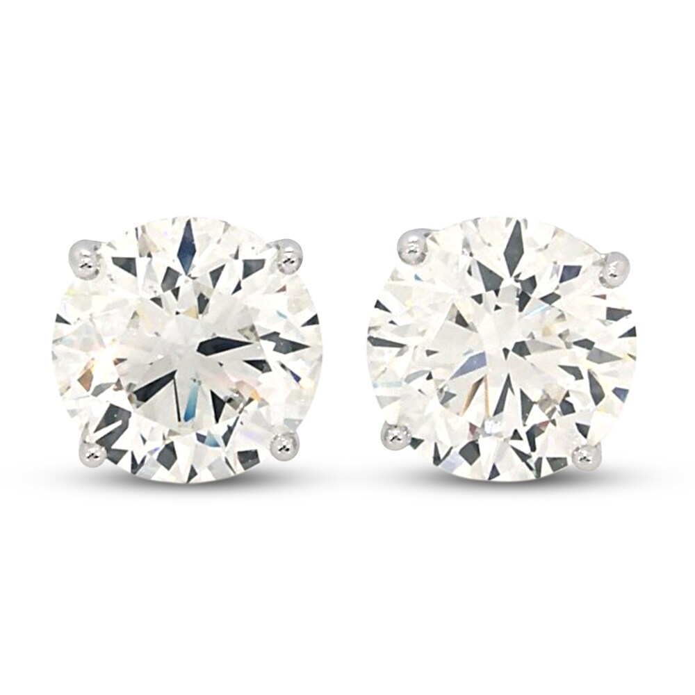 Diamond Stud Earrings 3-1/2 ct tw Round 14K White Gold w2eWdMxb