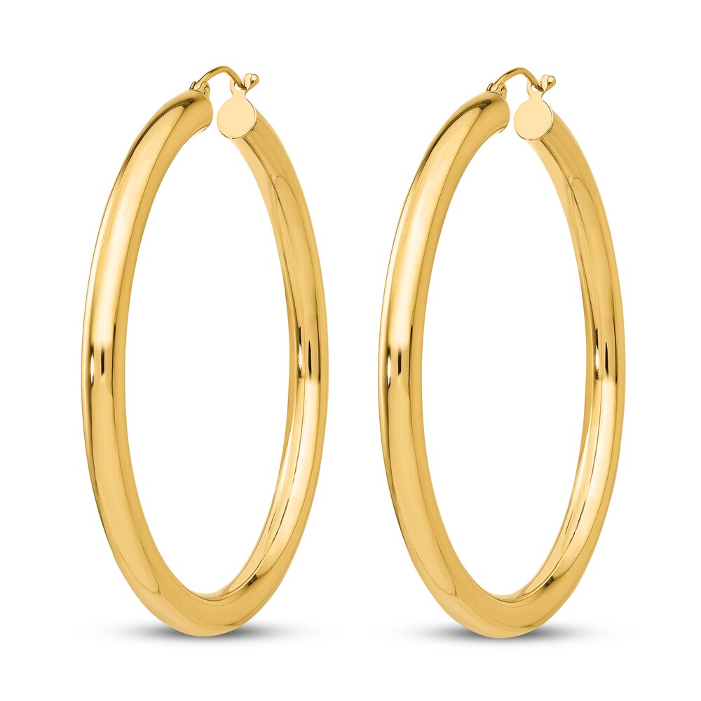 Lightweight Tube Hoop Earrings 14K Yellow Gold w4eb8hOq