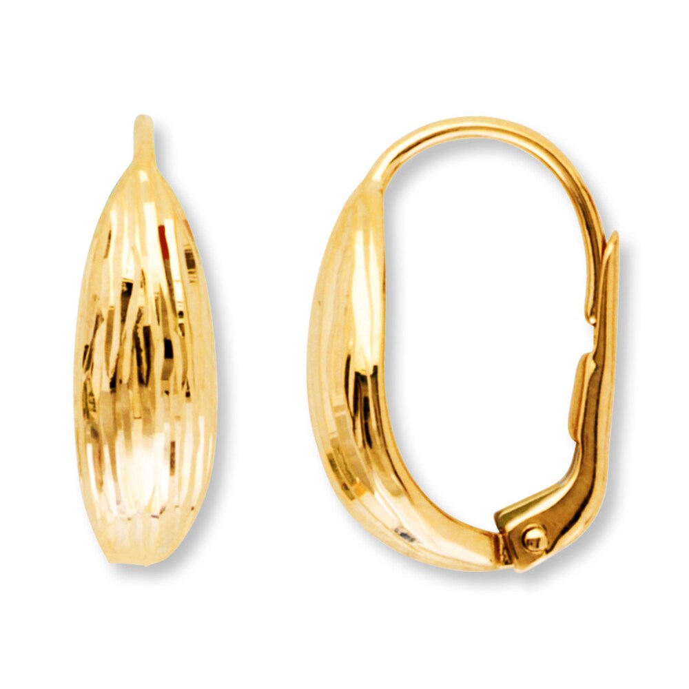 Ribbed Earrings 14K Yellow Gold w4kPrcSk