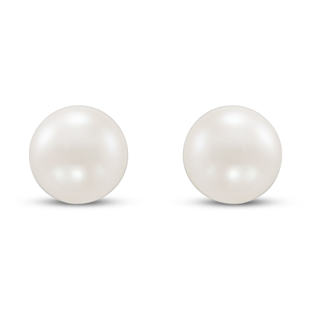 Cultured Pearl Stud Earrings 14K Yellow Gold 7.5mm w6mBxLWk