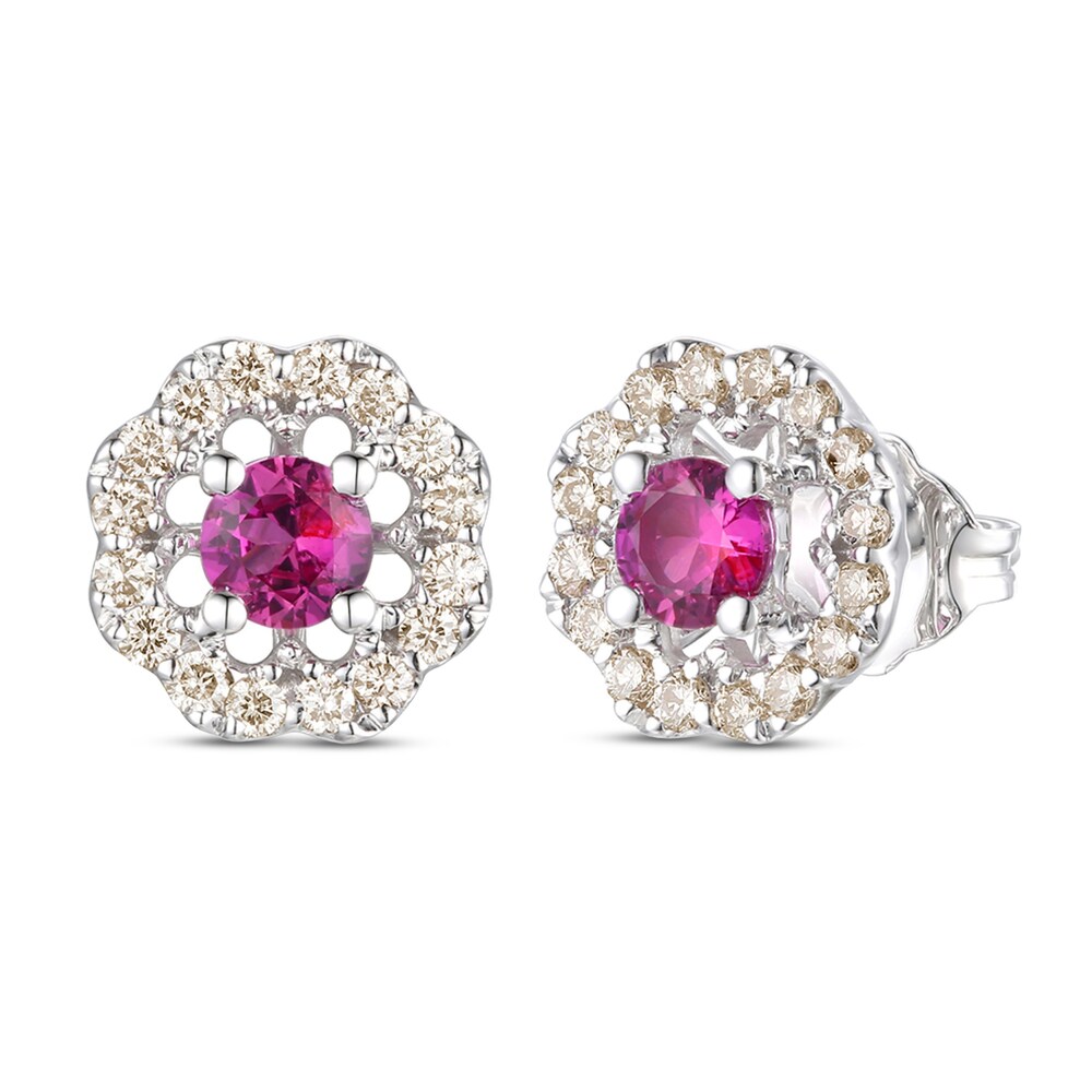 Le Vian Natural Ruby Stud Earrings 1/3 ct tw Diamonds 14K Vanilla Gold w86RyIxf