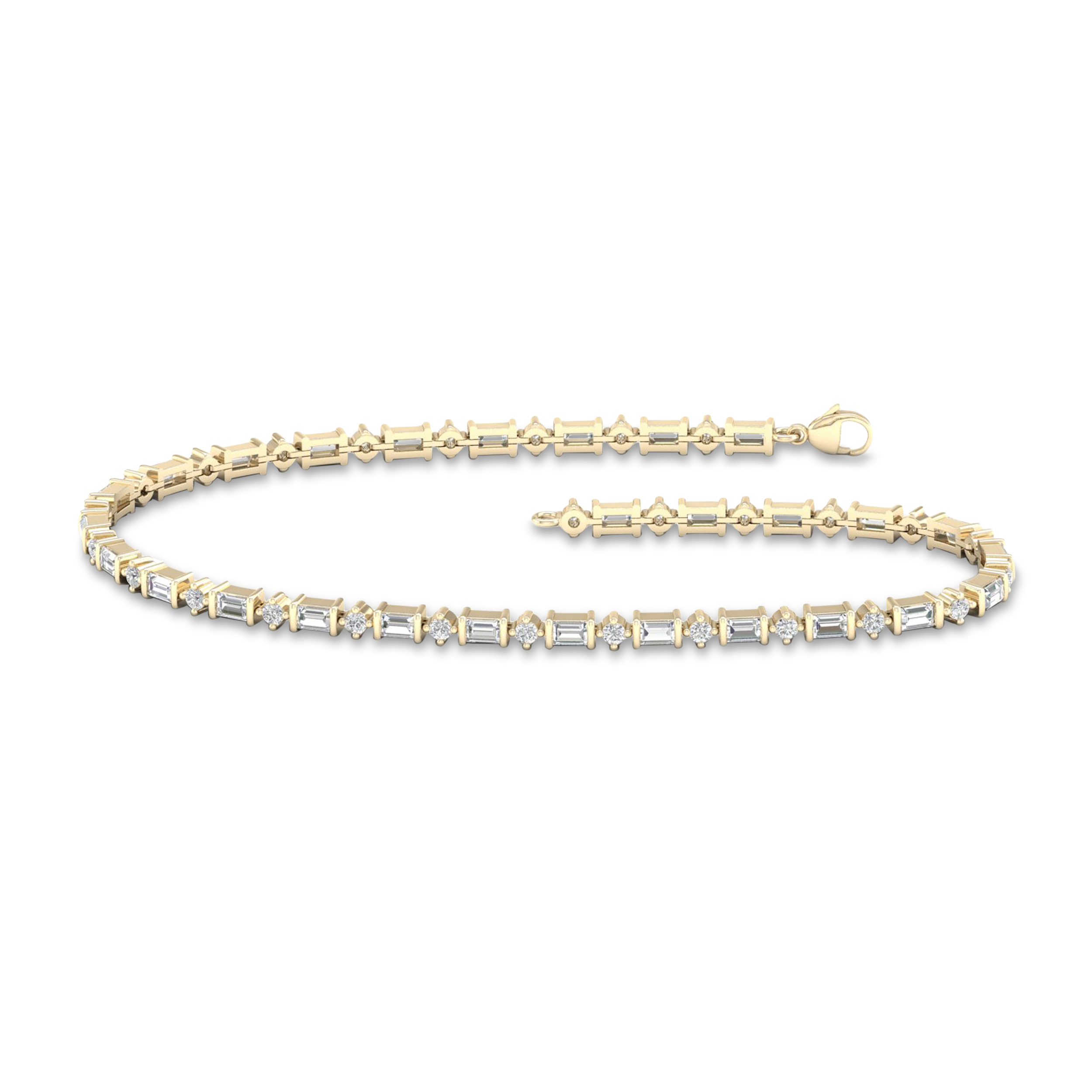 Diamond Bracelet 1 ct tw Round 14K Yellow Gold wKa1cH01