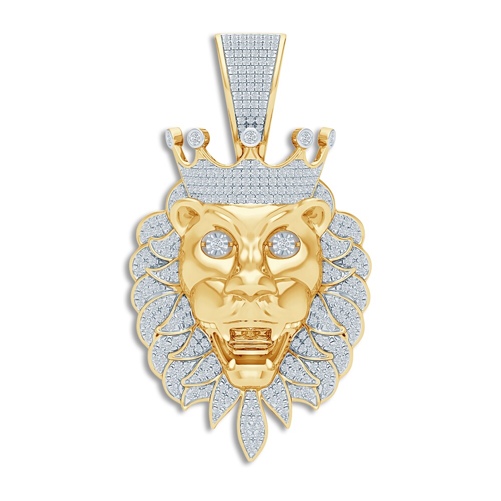 Diamond Lion Charm 1 ct tw Round 14K Yellow Gold wLnADQit