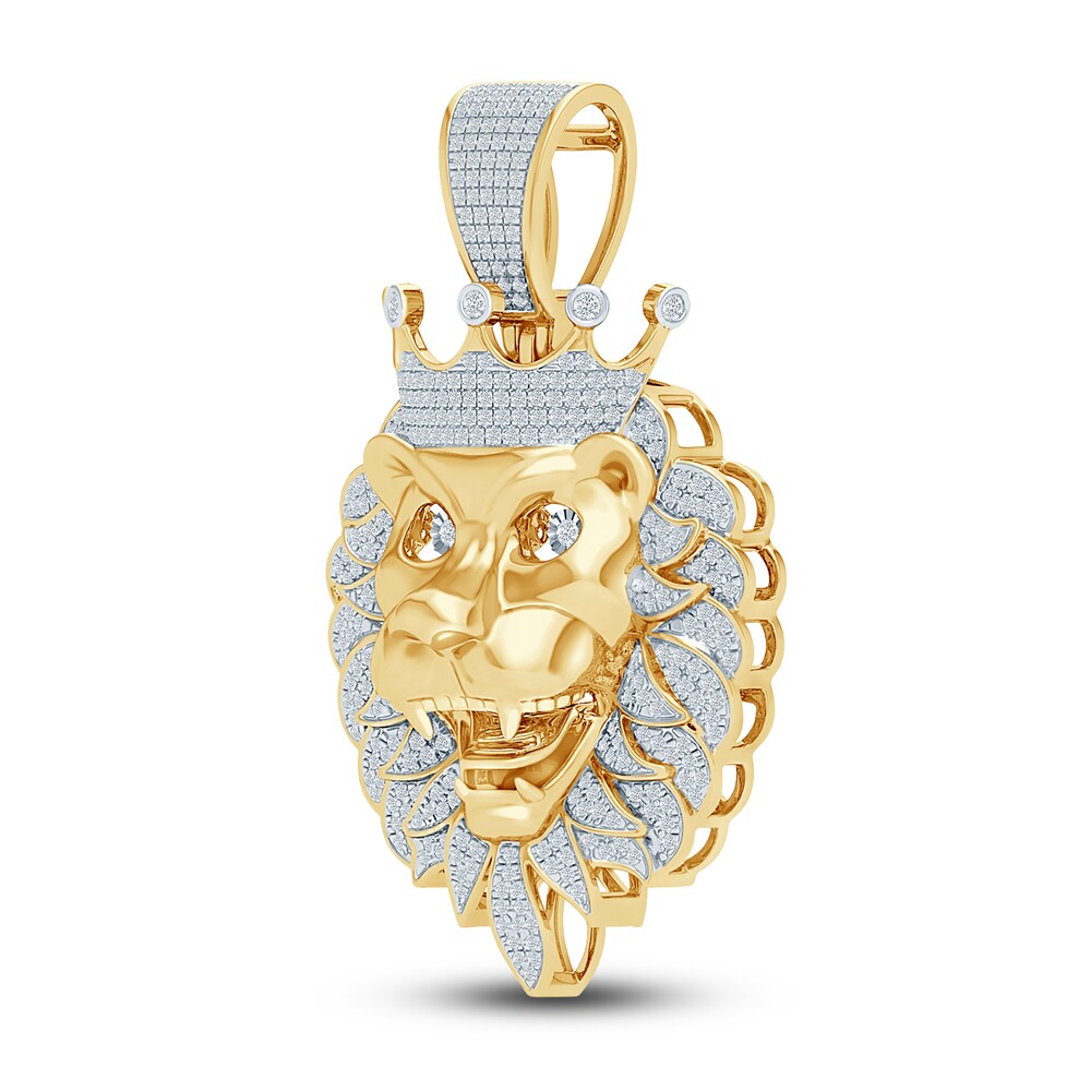 Diamond Lion Charm 1 ct tw Round 14K Yellow Gold wLnADQit